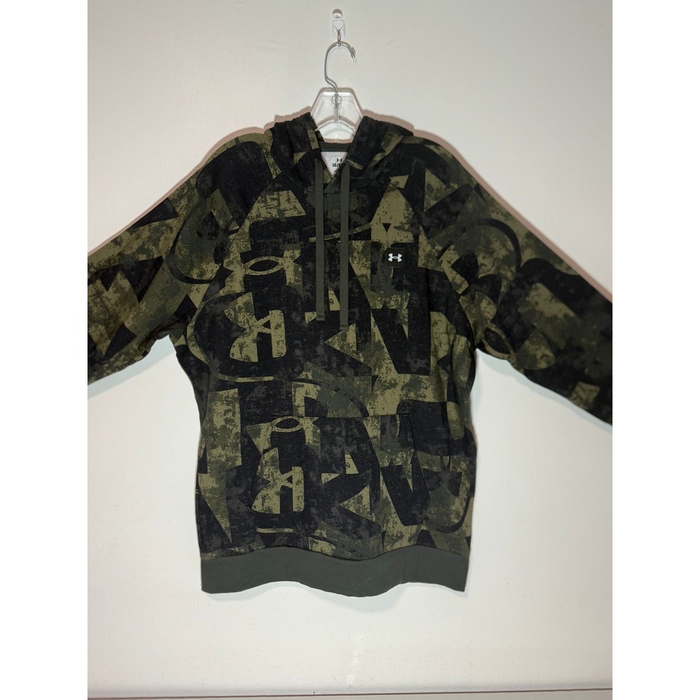 Under Armour Mens‎ Hoodie Camo Logo Print Pullover Athletic Sweatshirt LG
